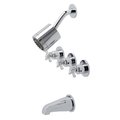 Kingston Brass KBX8131ZX Three-Handle Tub and Shower Faucet, Polished Chrome KBX8131ZX